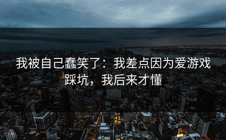 我被自己蠢笑了:我差点因为爱游戏踩坑,我后来才懂 我被自己蠢笑了:我差点因为爱游戏踩坑,我后来才懂