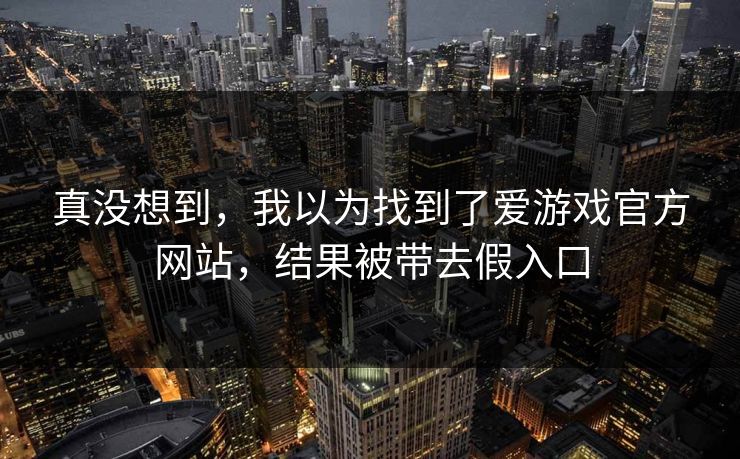 真没想到,我以为找到了爱游戏官方网站,结果被带去假入口 真没想到,我以为找到了爱游戏官方网站,结果被带去假入口