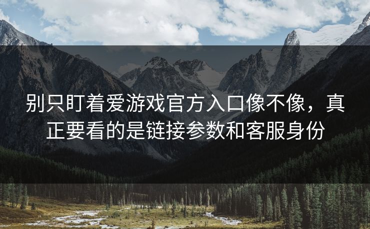 别只盯着爱游戏官方入口像不像,真正要看的是链接参数和客服身份 别只盯着爱游戏官方入口像不像,真正要看的是链接参数和客服身份